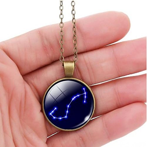 Amstyle Unisex Woman/Man Fashion Chain Mixed Style Alloy Bronze Necklace Star Time Gemstone Constellation Pendant IB1132 -Scorpio