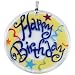 Peggy Karr Handmade Art Glass Ornament, Happy Birthday