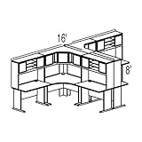Bush Advantage Light Oak Configuration 45 - Layout for Mulit-Station 8