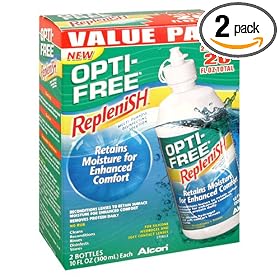 Opti-Free Replenish Contact Lens Solution, 10-Ounce Bottles in 2-Count Boxes (Pack of 2)