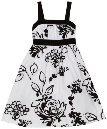 Amy Byer Girls 7-16 Set Top Borelo Dress With No Sleeves, Black Floral, 16