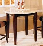 Counter Height Table with Faux Marble Top in Espresso Finish