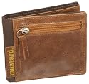 Mustard Stranger Bi-Fold Leather Wallet with Coin Pocket Brown