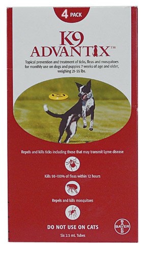 Buy K 9 Advantix Red for Dogs 21 to 55 pounds - 4 Count Package online at Discounted New and Used prices. Delivered to your door with Off-The-Bookshelf.