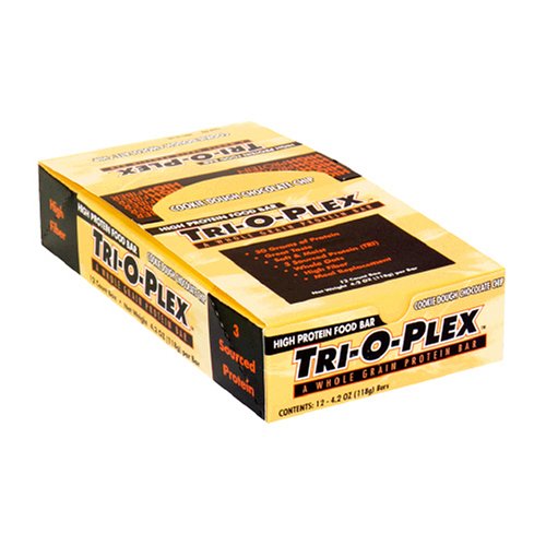Tri-O-Plex High Protein Food Bar, Cookie Dough Chocolate Chip, 4.2 Ounce Bar (Pack of 12) by Tri-O-Plex