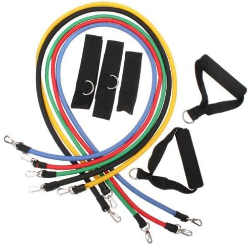 11 Pieces of Resistance Bands set For Fitness Exercise,Workout, Yoga, Abs or Pilates - TribalSensationTM