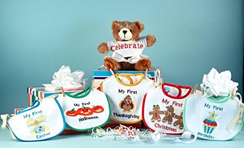 Baby's First Holiday Bibs & Bear Gift Set-Christian