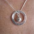 Sterling Silver Volleyball Affirmation Band and Charm Necklace (Necklace Length=18 Inches)