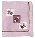 Lambs and Ivy Luv Bugs Plush Blanket with Applique Blanket, Plum