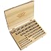 Alvord Polk 155-S-02 High-Speed Steel Taper Pin Reamer Set, Left Hand Spiral Flute, Uncoated Finish, 11-Piece, #0 - #10 Taper Pin Sizes in Wood Case