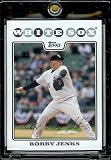 2008 Topps Baseball Cards # 215 Bobby Jenks - Chicago White Sox - MLB Baseball Trading Card in a Protective Screw Down Display Case