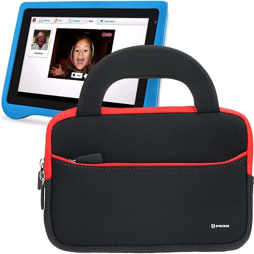 Evecase Ultraportable Dual Pocket Handle Carrying Neoprene Case for Ematic FunTab Pro 7-inch / Archos ChildPad 7-Inch Android 4.0 Kid Safe Tablet