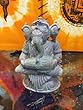 Ganesha Sculpture Playing Dholak Gorara Stone Statue Seated on Lotus Base Ganesha Sculpture Playing Dholak Gorara Stone Statue Seated on Lotus Base