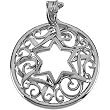 14K White Gold Star of David Pendant
