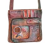 Anuschka Slim Shoulder Organizer - Tattoo Rose Chocolate