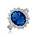 Bling Jewelry Royal 5ct Oval Simulated Sapphire Engagement Ring Rhodium Plated