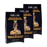 Cafe De Lya Milk Chocolate Covered Medium Roasted Gourmet Coffee Beans (3-Pack, Boxes of 5 oz each)