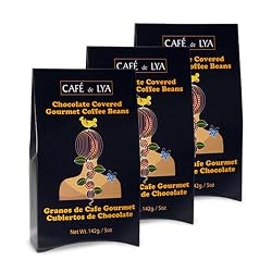 Cafe De Lya Milk Chocolate Covered Medium Roasted Gourmet Coffee Beans (3-Pack, Boxes of 5 oz each)