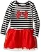 The Children's Place Girls' Tutu Stripe Dress, China Red, 18-24 Months
