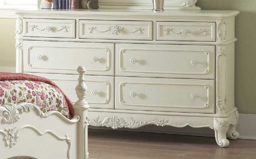 Homelegance Cinderella White Double Dresser in Ecru Finish