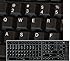 REPLACEMENT ENGLISH US KEYBOARD STICKER BLACK BACKGROUND