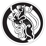 Wallmonkeys Peel and Stick Wall Decals - Celtic Design of a Cat inside a Circle - 36