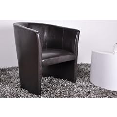 Design Clubsessel Cocktailsessel Textilleder Antikbraun