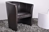 Design Clubsessel Cocktailsessel Textilleder Antikbraun