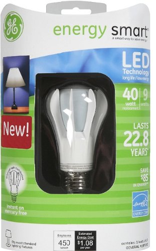 GE 62180 9-Watt LED Soft White A19 Light Bulb
