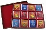 Bentley's Finest Teas Wood Grain Tea Chest, Variety Pack of 6 Flavors, Tea Bags, 120 Count Box