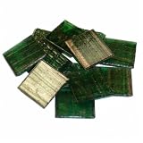 Muranoglas ~ 50 Mosaiksteine 20x20mm Laubgrün marmoriert