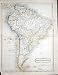 1844 Map South America Falkland Peru Patagonia Brazil