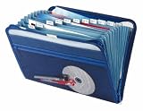 Globe-Weis Fabric Zip File, 13 Pocket, Letter Size, Dark Blue, (84087DBL)