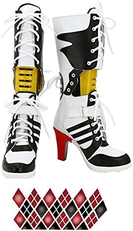 Fly Costume Halloween Shoes Womens High Heel Cosplay Boots with Free Arm Tattoo (Female US 10)
