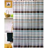 Blue & Brown Stripes Shower Curtain