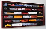 HO Scale Train Display Cabinet w/ Glass Door, Cherry
