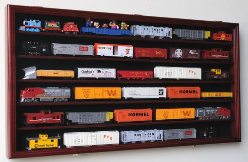 HO Scale Train Display Case Cabinet Wall Rack 