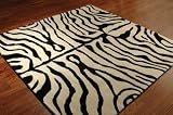Safavieh SOH435A Soho Collection 6-Feet Handmade New Zealand Wool Square Area Rug, Ivory and Black