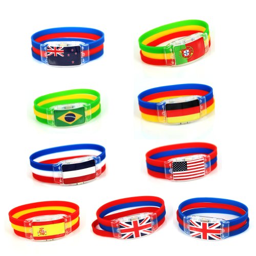 LED lamp Wristband with national flag For 2014 FIFA Brazil WORLD CUP Sports Bracelet Souvenir Soccer Wrist Strap