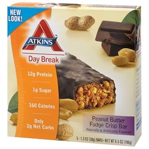 Day Break Bar Peanut Butter Fudge Crisp 5 bars by Atkins