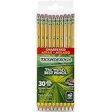 Dixon Ticonderoga Wood-Cased 2HB Pencils, Pre-Sharpened, Box of 30, Yellow (13830)