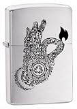 New Zippo Get Fired Up Flame Street Chrome High Quality Durable Popular