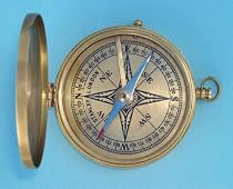 Large Antique Finish Brass Pocket Compass