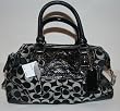 Coach Signature Ashley Sabrina Duffle Satchel Bag Purse Tote 15443 Black White