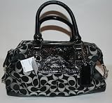 Coach Signature Ashley Sabrina Duffle Satchel Bag Purse Tote 15443 Black White