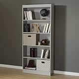 South Shore Axess 5-Shelf Bookcase, Soft Gray
