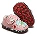 HsdsBebe Baby Boys Girls Pu Leather Hard Bottom Walking Sneakers Toddler Rubber Sole Fisrt Walkers Infant Cartoon Slippers Crib Shoes (6-12 Months Infant, Butterfly-Pink)