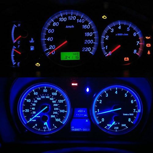 Ryglobal 6X T10 W5W 5050 SMD LED Chip 30LM Dashboard Lights Instrument Panel Bulbs for Car(5 color for choose) (Blue)
