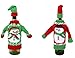 2pc Ugly Sweater Party Christmas Table Decoration Wine Bottle Knit Sweater with Santa Cap Wine Bottle Gift Cover Santa Suit