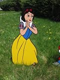 Lawn Art Figure Snow White Handcrafted & Painted With Great Detail Metal Stakes & Wall Mount Included